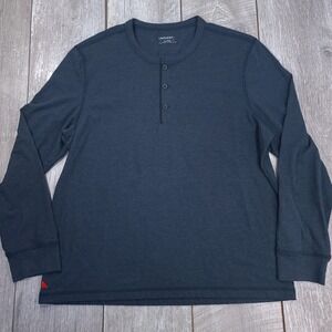 UNTUCKit Henley Shirt Mens XL Gray Long Sleeve Cotton Blend Casual